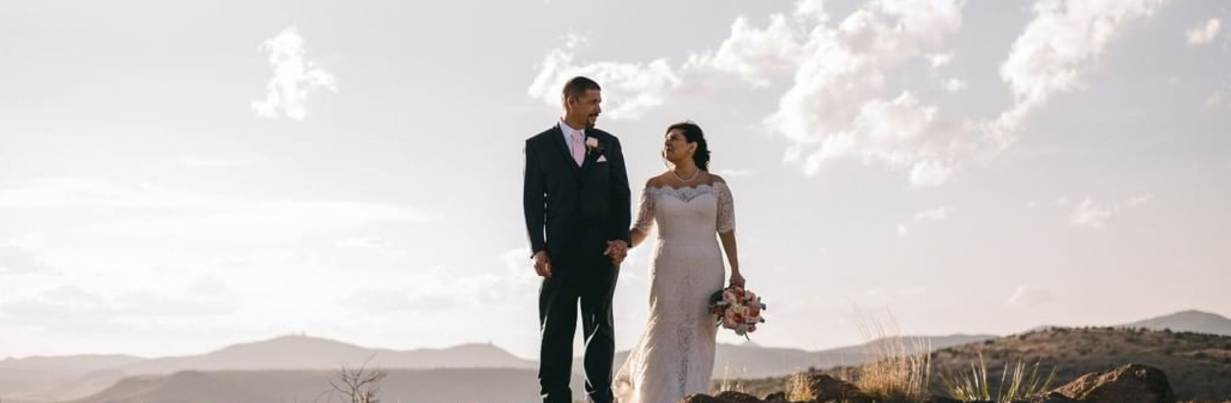 Bride and Groom in mountains