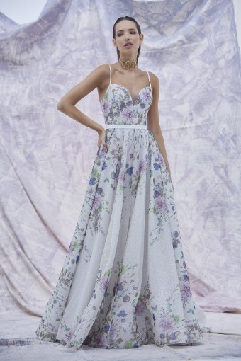 Savin London Style Myla Dress #1 Ivory/Purple thumbnail