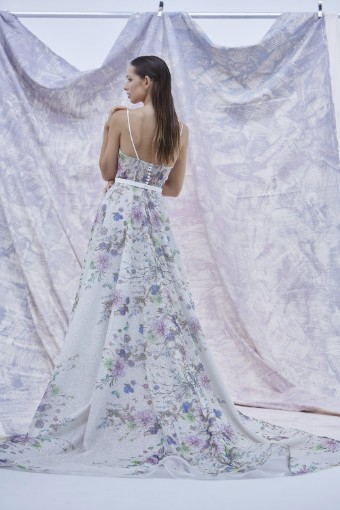 Savin London Style Myla Dress #4 Ivory/Purple thumbnail