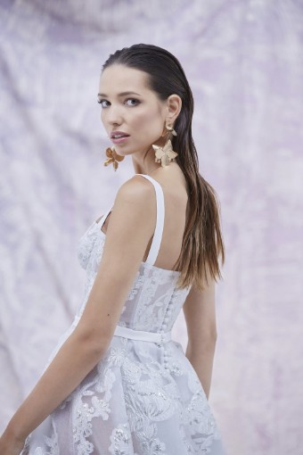 Savin London Style Aisha Dress Lined #3 Gold/Ivory thumbnail